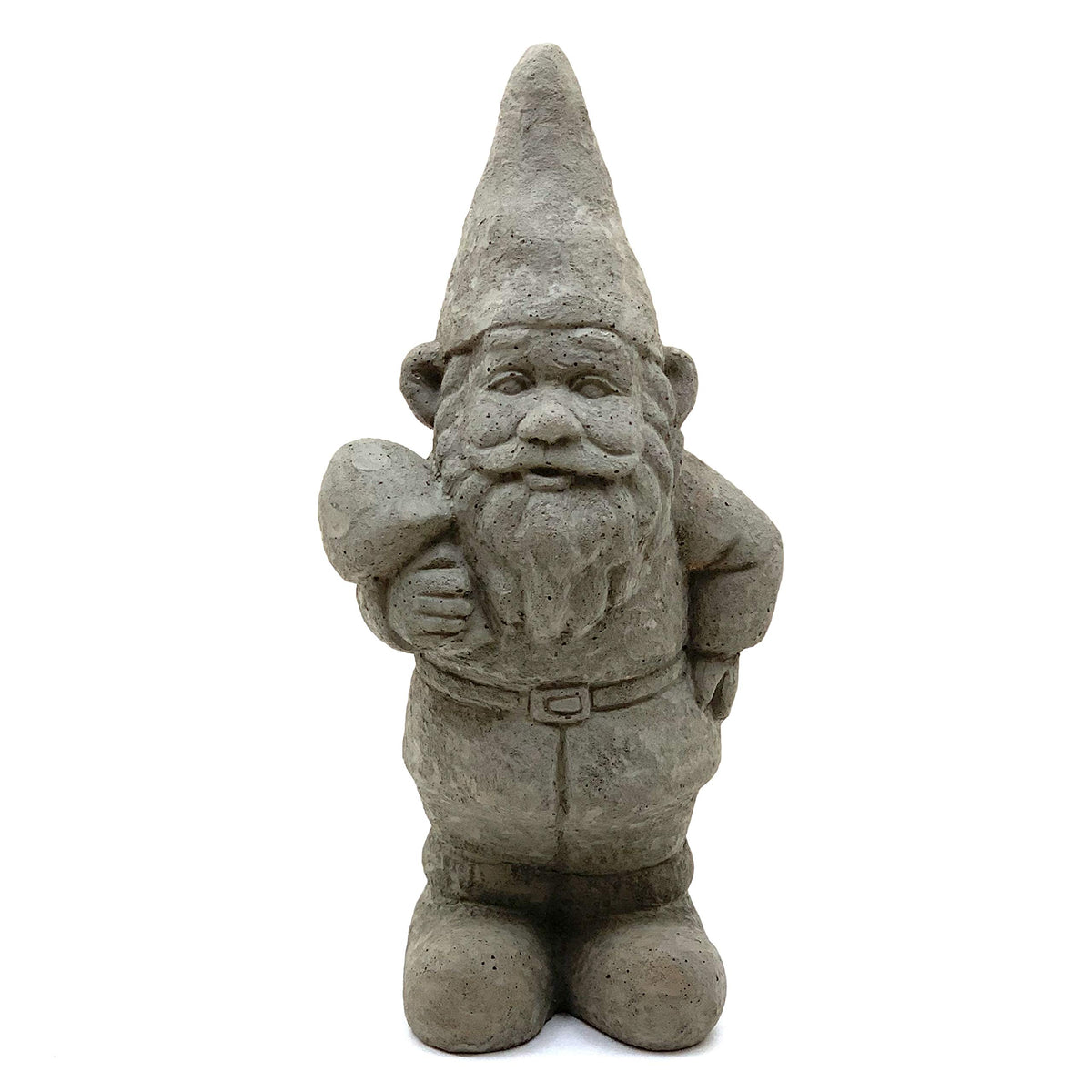 Vintage Garden Gnomes (Set/5): Durable Solid Stone Statues with Aged Texture. Sealed for Outdoor Use. Handcrafted USA. (Classic/Whitish)