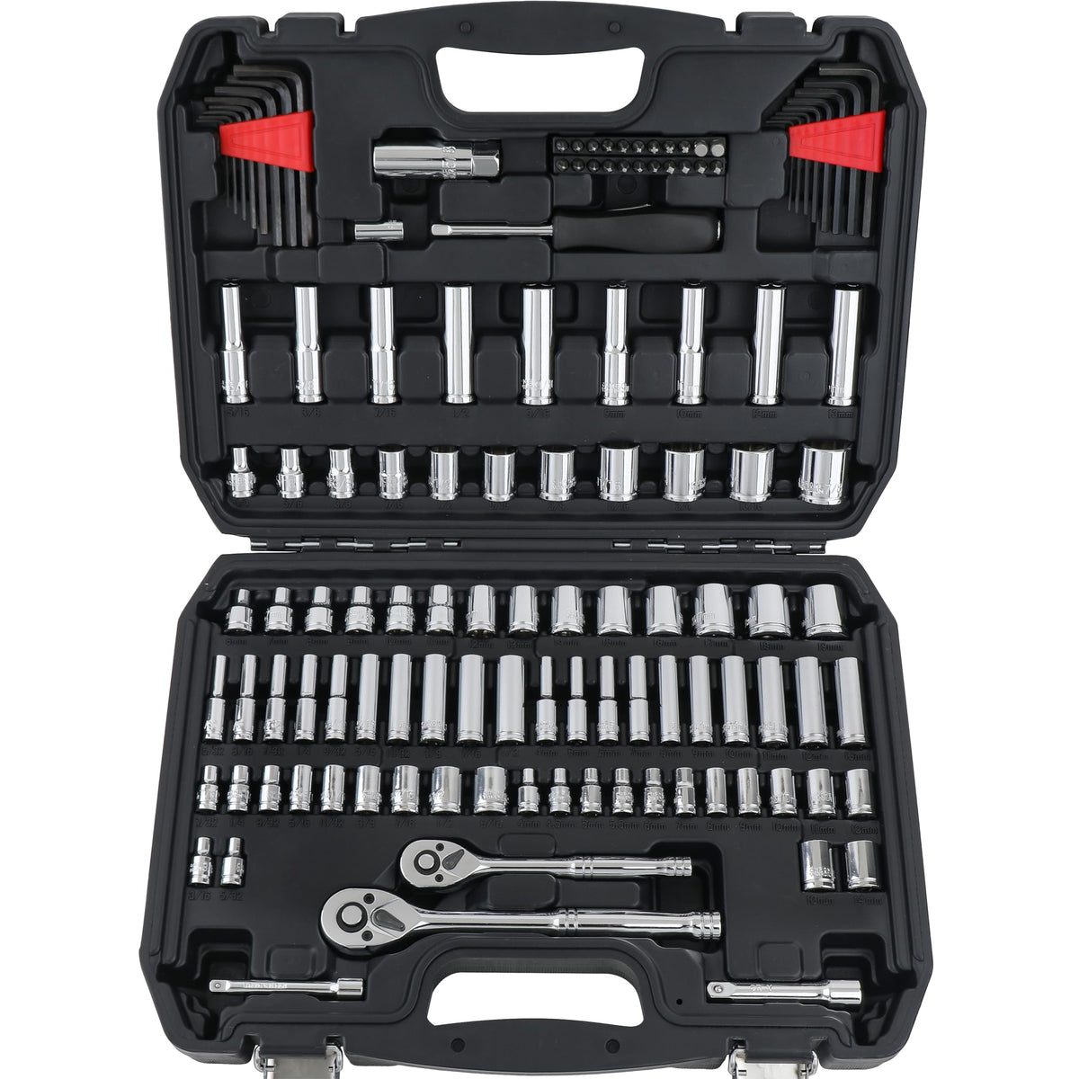 Amazon Basics Mechanic's Socket Tool Set With Case, Metric Sizes, 145-Piece