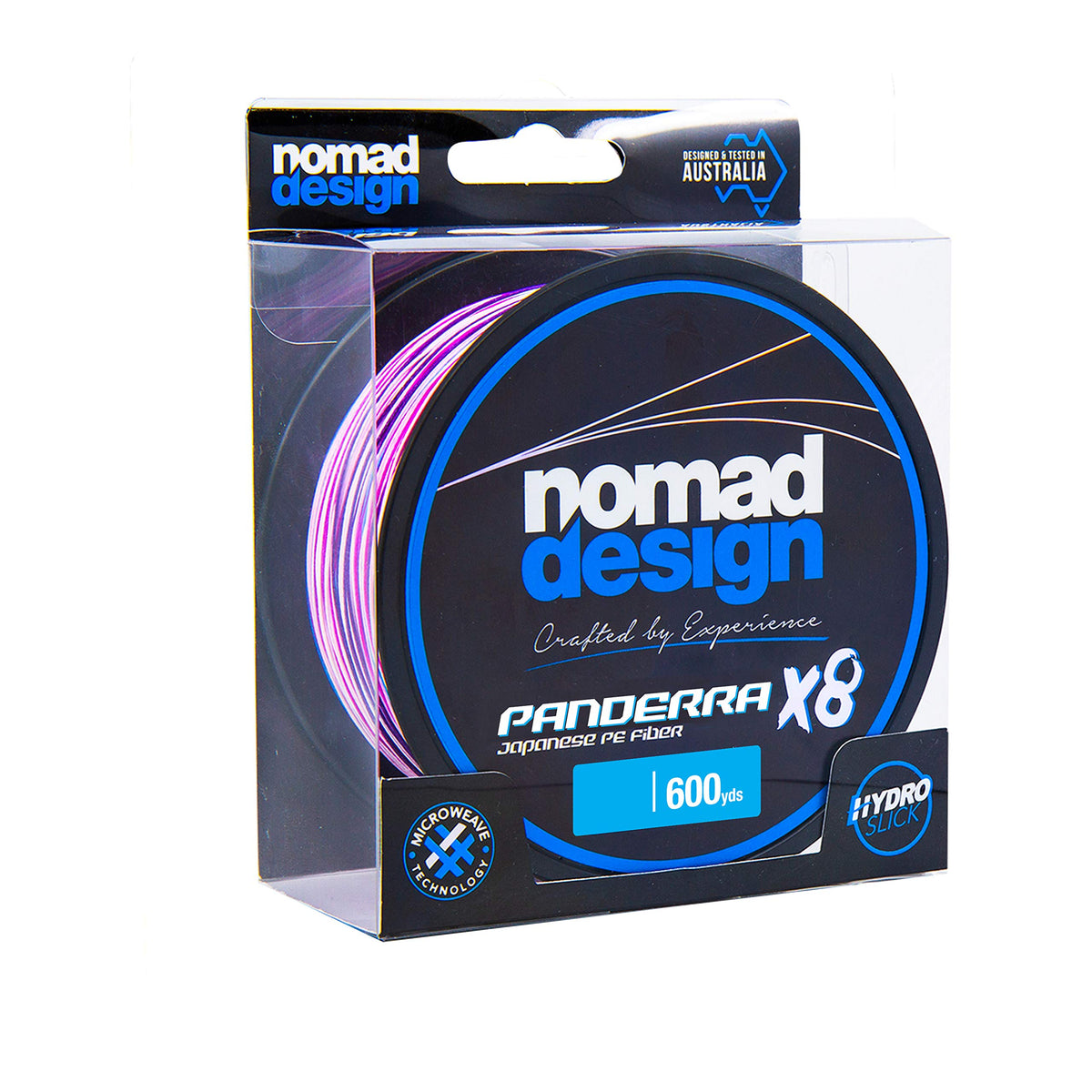 Nomad Design PANDERRA Cyan X8 Braid, Premium PE Fiber Fishing Line with Micro Weave Technology, Hydroslick Coating, and Increased Casting Distance.