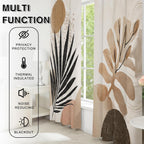 Boho Mid Century Blackout Curtains, Thermal Insulated Room Darkening Grommet Drapes for Bedroom Living Room, Modern Abstract Leaf Geometric Window Treatments, 108 Inch Drapes 2 Panel Set