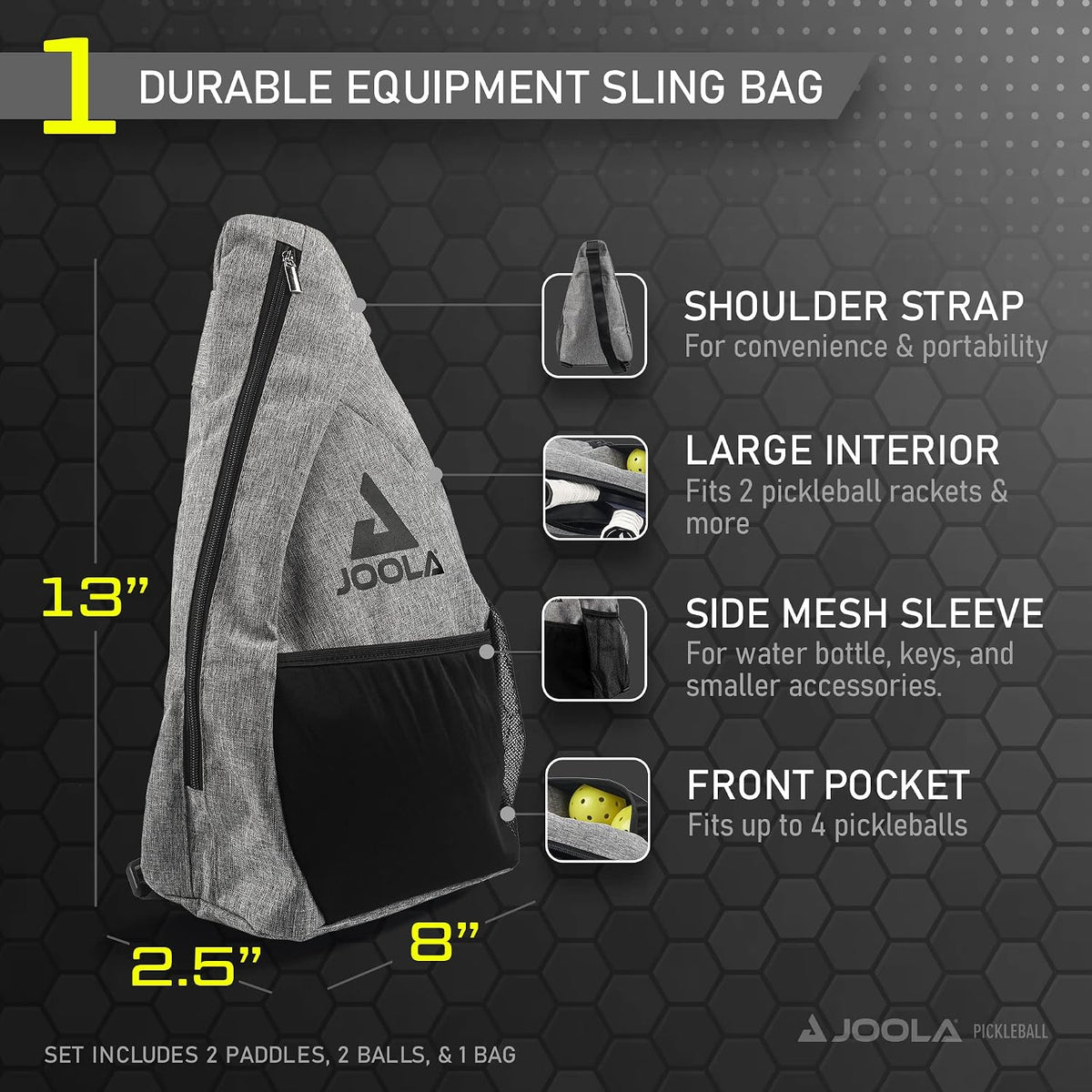 JOOLA Pickleball Paddles & Sets - Includes 2 Rackets, 2–4 Balls, and Storage Carry Bag - USAP Approved