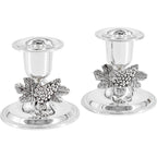 The Dreidel Company Shabbat Candlesticks Candle Holders Silver Plated, 2 Candlesticks Set (2-Pack)