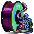 YOUSU 3D Printer Filament Silk PLA Filament Rainbow Color,1.75mm Tri Color PLA Filament 6kg Pack,1kg Spool.