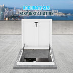 Roof Hatch 27.95" L X 27.95" W Roof Security Door Aluminum Alloy Attic Door, White Deck Installation Roof Window for Home Warehouses Hotels