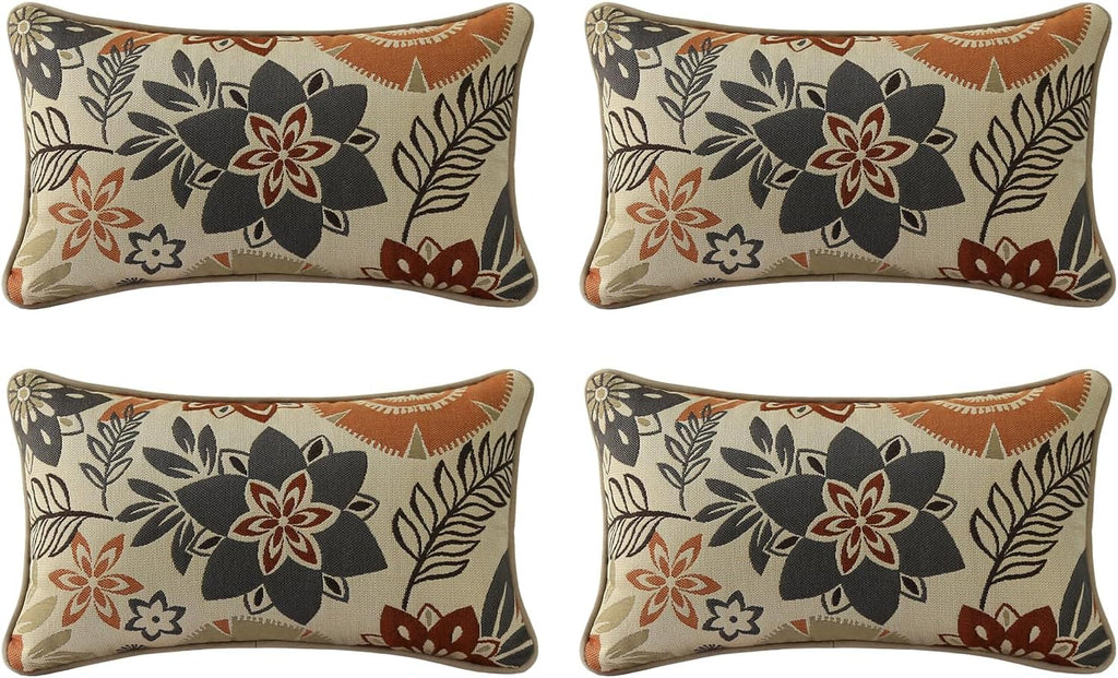 Outdoor Sunbrella Decorative Pillows Pack of 4, 20" x 12" Outdoor Pillow Set for Couch Bed Throw Patio Sofa, Airies Marble