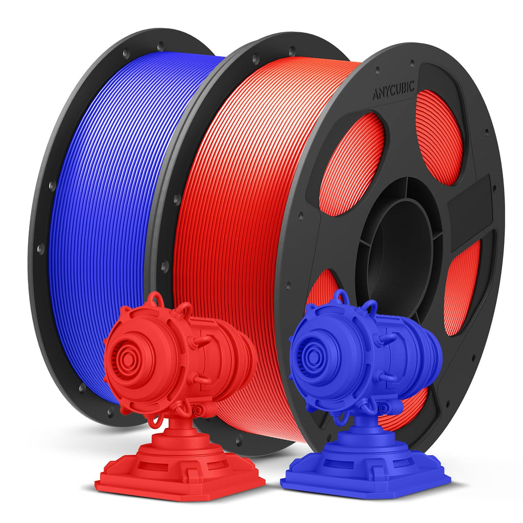 ANYCUBIC PLA Plus (PLA+), 3D Printer Filament 1.75mm Bundle, High Toughness, 1KG Spool, Black, White, Texture Grey, Pink, Red, Blue, Green, Orange, Yellow, Purple, 10KG in Total