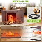 GUTINNEEN Large Outdoor Heated Dog House for Outside with Heating Pad,Brown