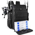 Fishing Tackle Backpack With Rod Holders,45L Large Tackle Bag & Fishing Tackle Backpack for Fishing,Camping, Hiking,Camouflage Blue
