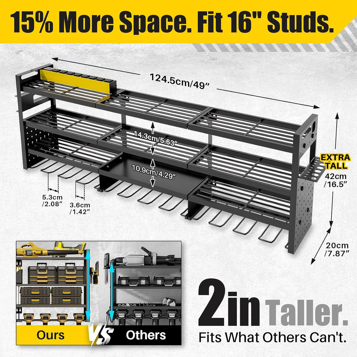 Large 49''Wide Power Tool Organizer Wall Mount, Charging Station