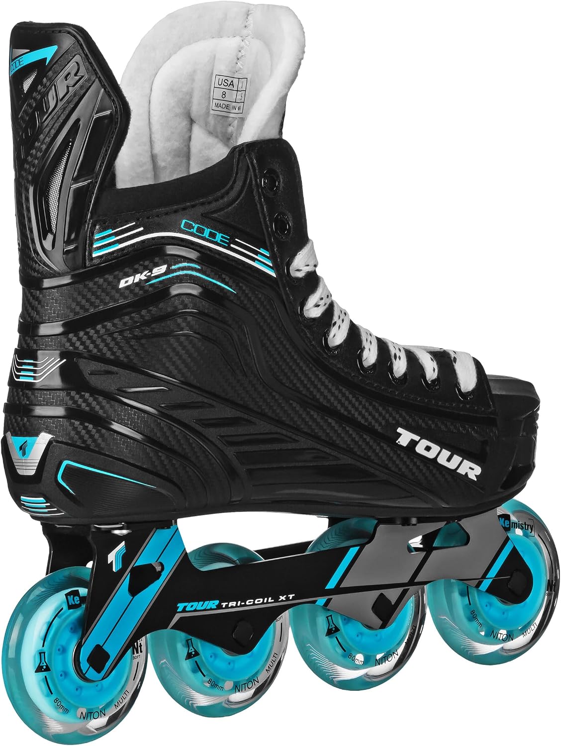 Tour Code DK9 Roller Hockey Skates, Inline Hockey Skates, Black