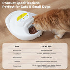 UBPET Smart Automatic Cat Feeder with Cooling & Heating, APP Control Dual-Temp Feeder for Wet/Dry/Raw Food, 24H Freshness, 4-Grid Tray, Anti-Pinch for Cats & Small Dogs (2-10kg)