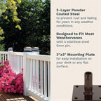 EZ Vane Steel Jumping Deer Weathervane with Wind Cups — Deck Mount