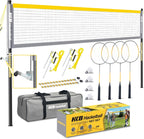 Haokelball Badminton Set with Net Rackets Shuttlecocks for Backyards Games