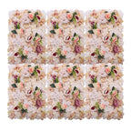 Pink Yellow Flower Wall Panels, Artificial Peony Rose Backdrop, 6Pcs 3D Silk Floral Panels for Wedding Decor, Party Background, Home Wall Decoration (40x60cm)