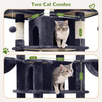 Globlazer Big XXL Cat Tower for Indoor Multiple Cats, F80, Dark Grey