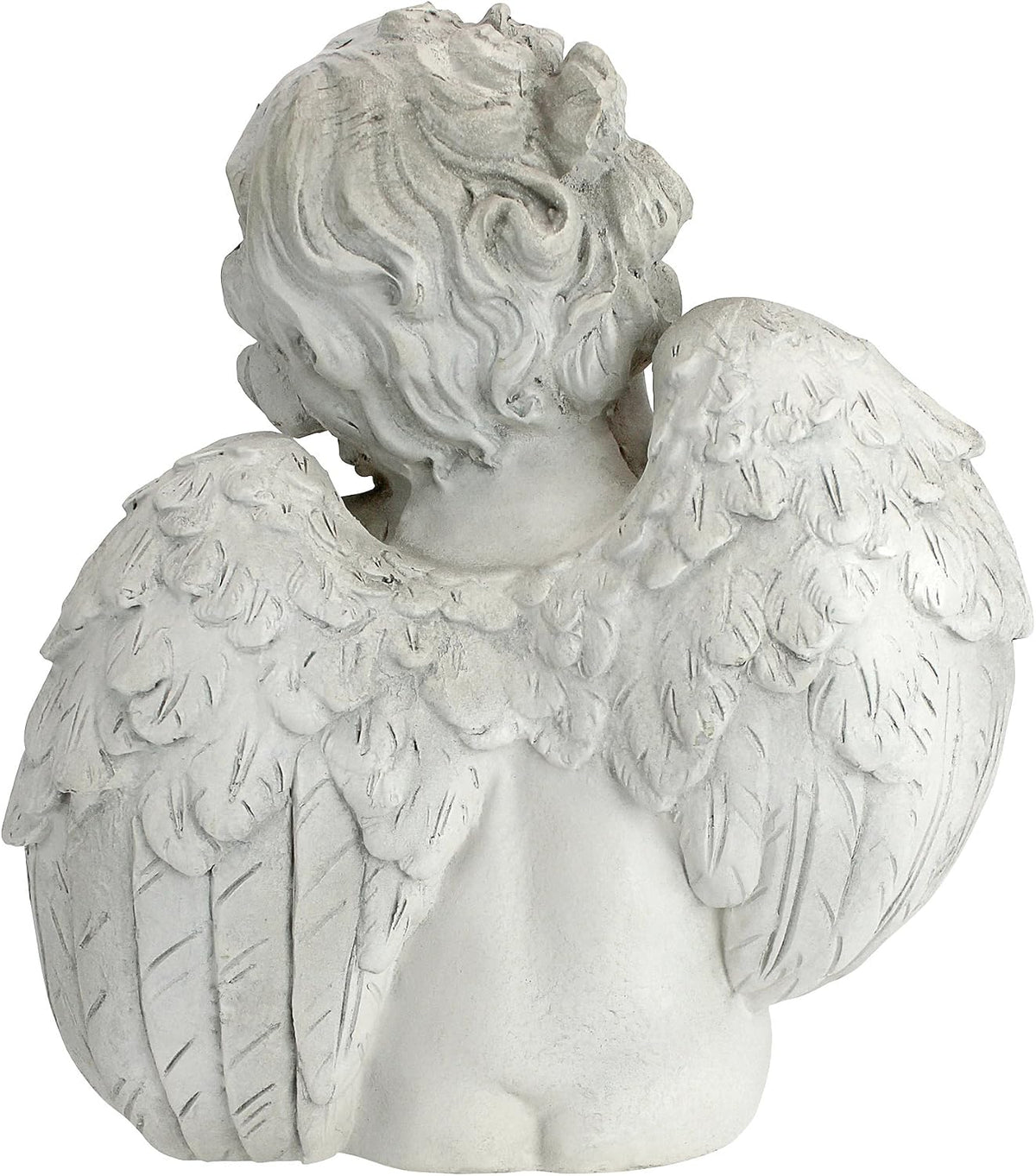 Design Toscano Angel of Contemplation Shelf Sitting Statue, 12 Inch, Polyresin, Antique Stone