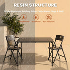 Folding Card Table and Chair Set of 5, Weather‑Resistant & Durable