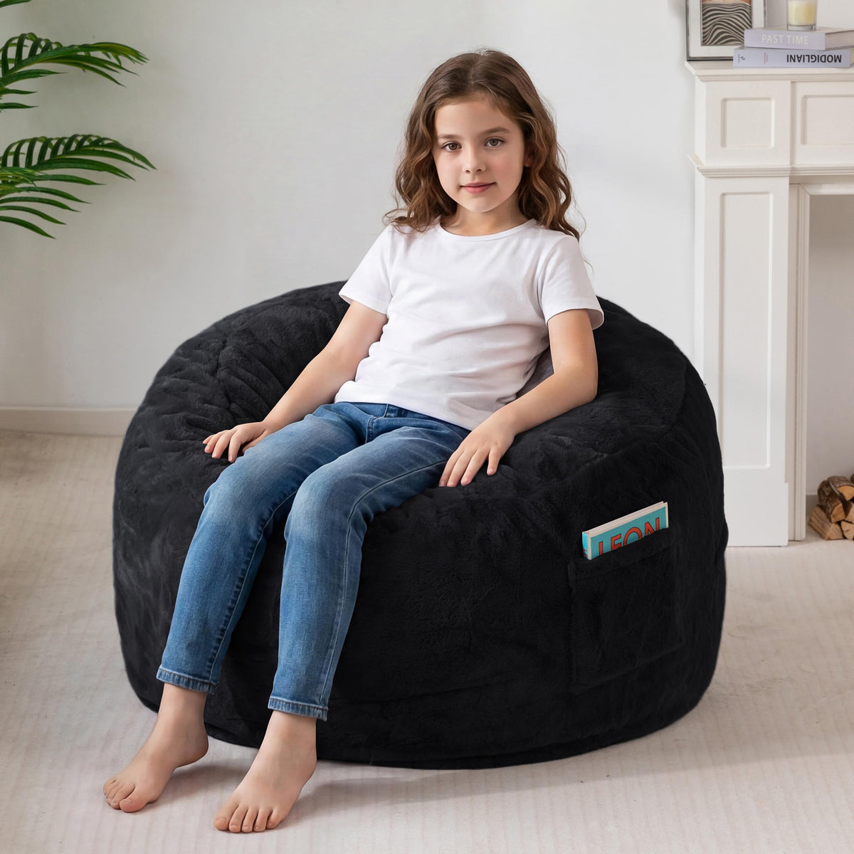 MAXYOYO Bean Bag Chair, Soft Bean Bag Sofa with Supportive Foam Filling
