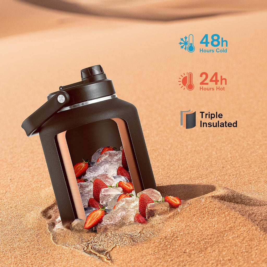 Coolflask Titan 2 Gallon Water Bottle Insulated with Large Spout Lid