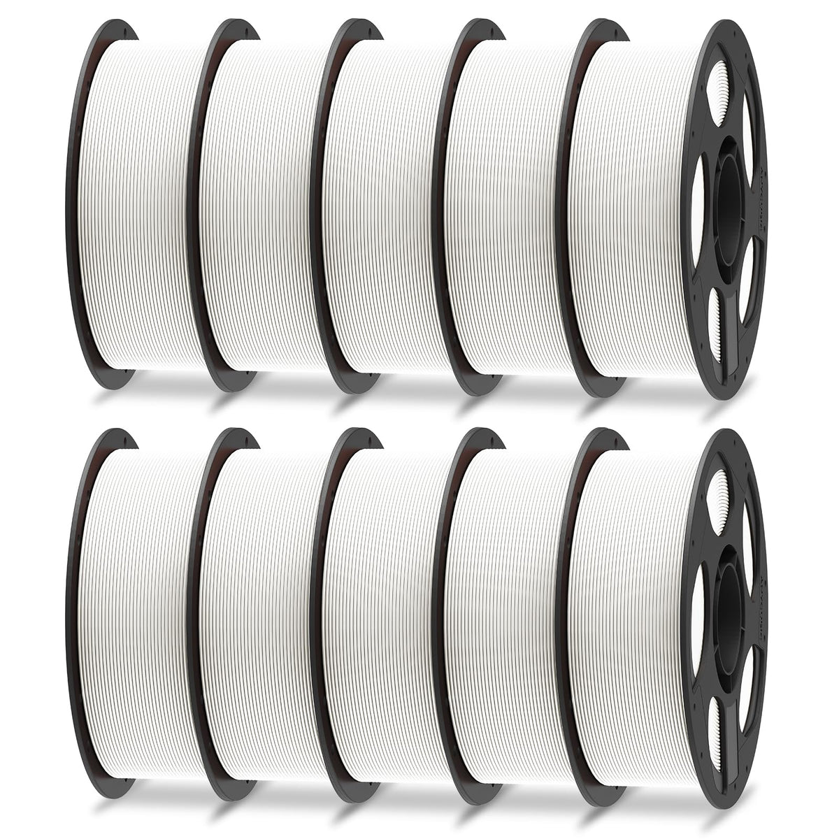ANYCUBIC PLA Plus (PLA+), 3D Printer Filament 1.75mm Bundle, High Toughness, 1KG Spool, Black, White, Texture Grey, Pink, Red, Blue, Green, Orange, Yellow, Purple, 10KG in Total