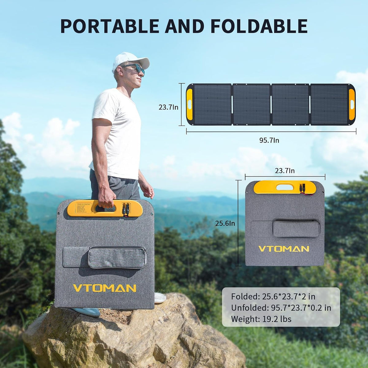 VTOMAN VS200 200W 19V Portable Solar Panel for Power Station