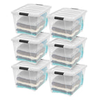 IRIS USA 6-Pack 72 Quart Storage Bins with Lids, Clear