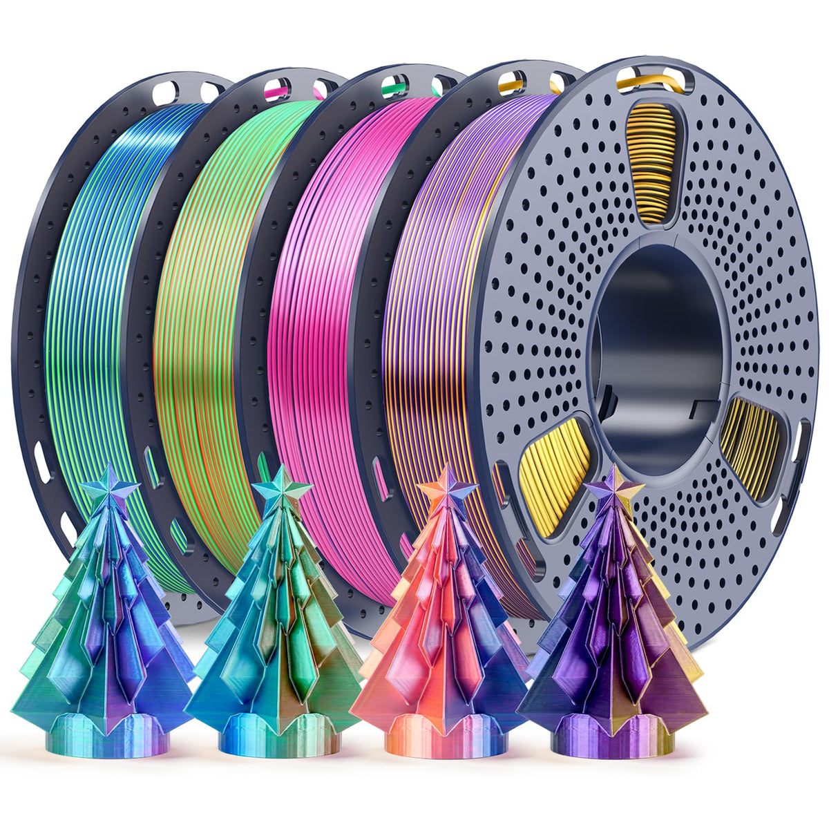 SUNLU PLA+ Filament 1.75mm, 16 Pack 250g Spools, Upgraded Formula