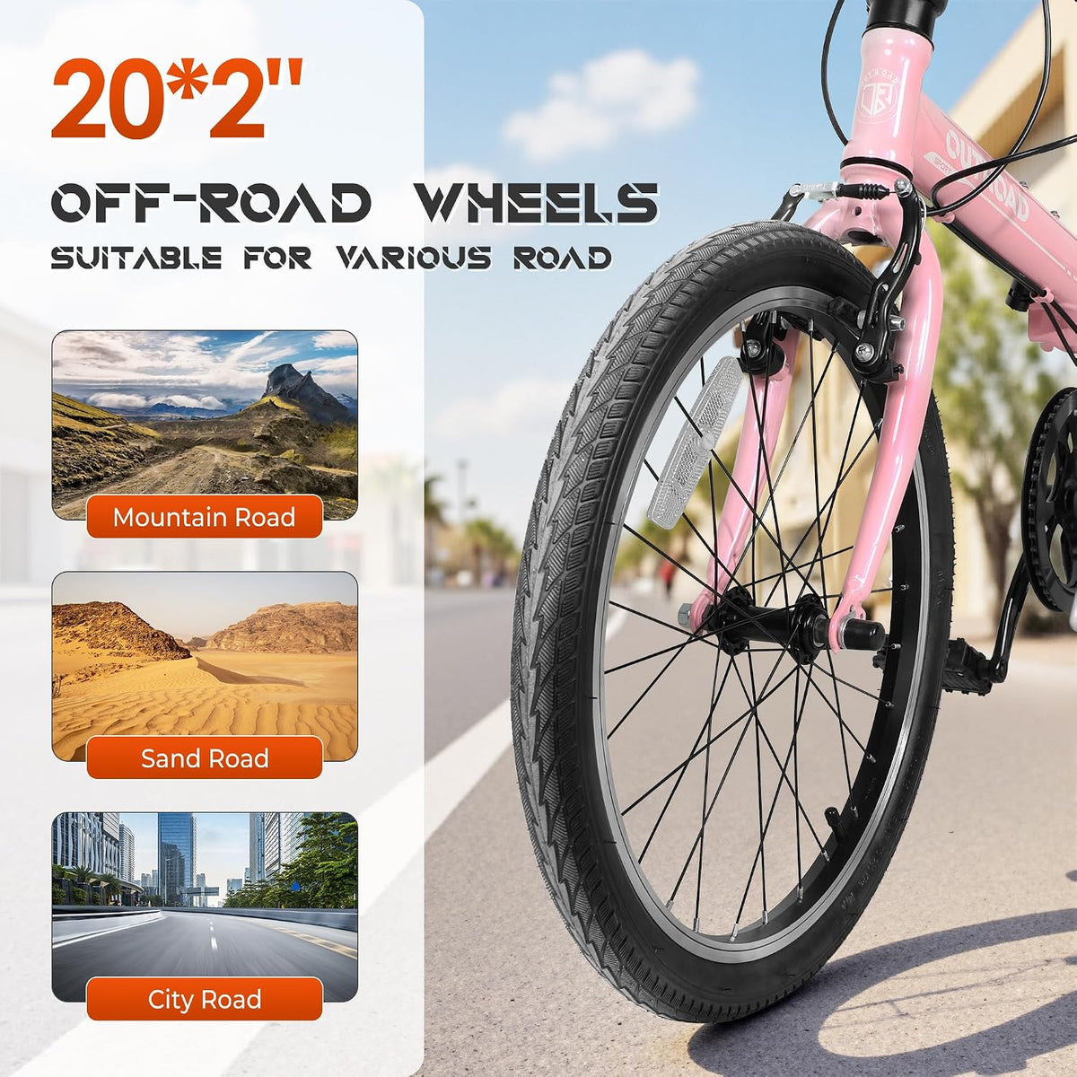 Betterland 20 inch Folding Bike, Foldable Bicycle for Adults with 7 Speed Derailleur, Lightweight Collapsible Bicycle for City Commuting, Fold Up Bike Men Women Teenagers