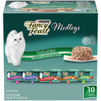 Purina Fancy Feast Seafood Classic Pate Variety Pack, 3 oz Cans, 30-Pack