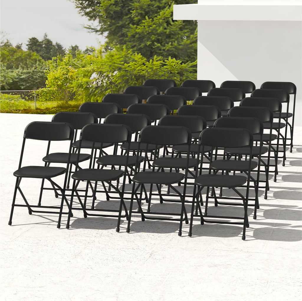 10 Pack White Folding Chairs for School Events Wedding Party Picnic