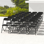 10 Pack White Folding Chairs for School Events Wedding Party Picnic