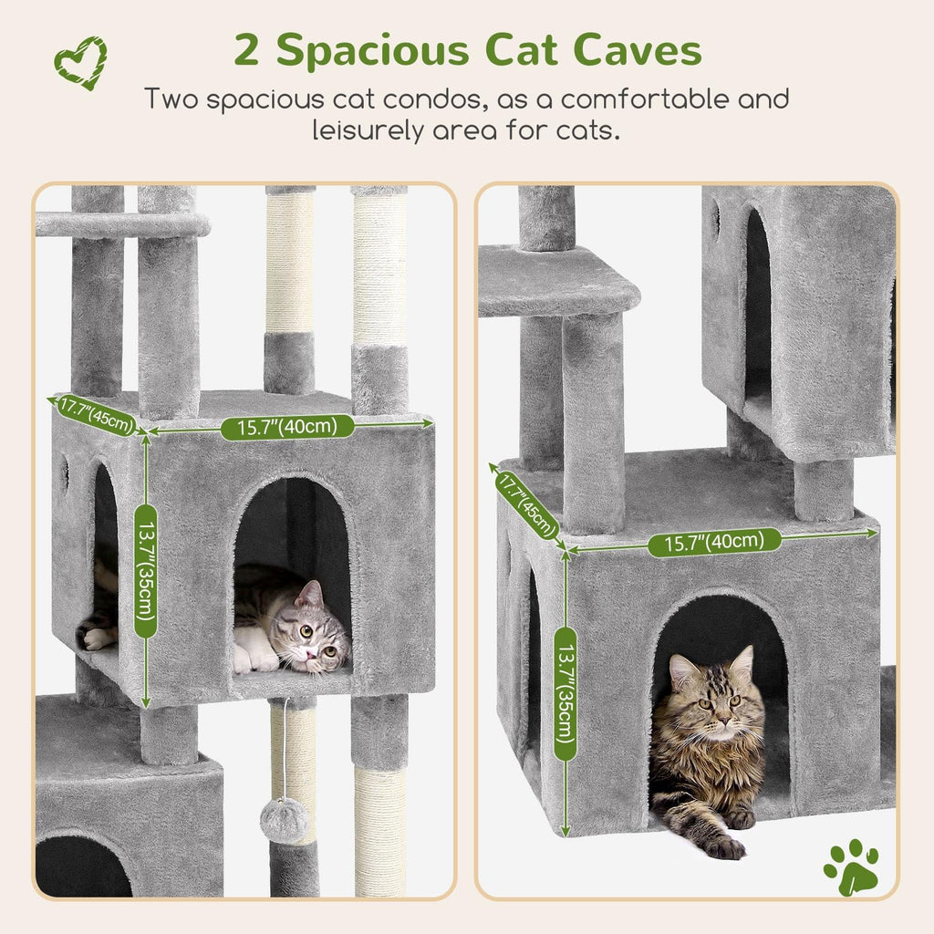 Globlazer Heavy Duty Cat Trees for Big Cats Maine Coon, F61, Light Grey