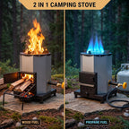 Outdoor Camping Stove, Portable Wood Burning Rocket Stove