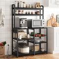 IDEALHOUSE Bakers Rack with Power Outlet, Coffee Bar with Wire Drawer, Industrial Microwave Stand, Kitchen Buffet Table with Large Storage, 6-Tier Kitchen Storage Rack with Hutch, Rustic Brown