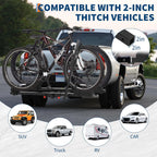 E-Bike Rack for 2-Bike, 200lbs Heavy Duty Hitch Mount Bike Carrier with Anti-Wobble System, Fits 5" Fat Tires, Tilting & Folding Design, 2" Receiver