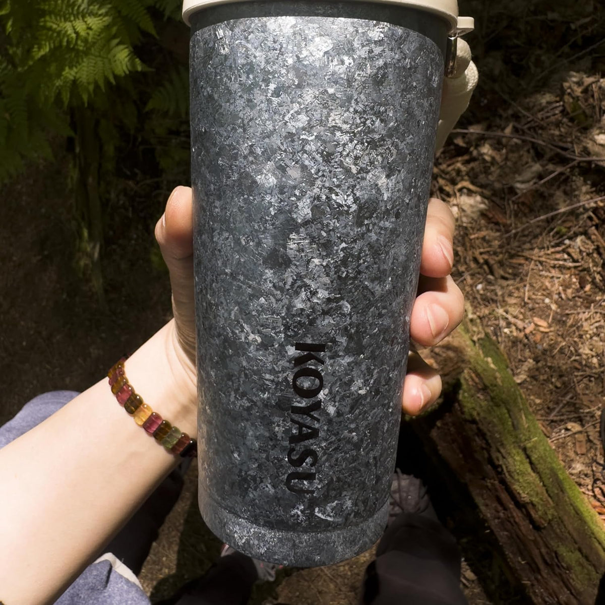 KOYASU Ti-Zero 16oz Pure Titanium Cup - Ultralight Camping Gear - 42% Lighter than Steel, Rugged Crystallized Matte Finish for Hiking & High-Performance Adventure, Double Wall Vacuum Flask (Frost)