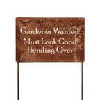 Funny Garden Stake 20 to 33 Inches Tall (Peas & Quiet, Large 28" Tall)