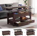 DUMOS 39.4" Convertible Lift Top Coffee Table, 4 in 1 Multifunctional Table
