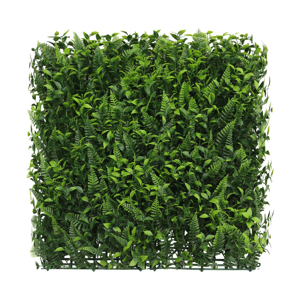 ECOOPTS 20"x20" Faux Ivy Privacy Fence Screen Artificial Boxwood Panels Topiary Hedge Plants for Indoor Outdoor Decoration, 12 Mixed Leaves, 21 Packs