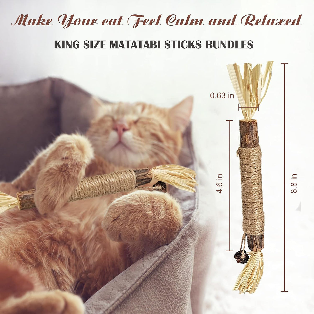5 Pack King Size Cat Chew Toys - Kitten Teething Toys, Aggressive Chewer & Anxiety Relief