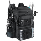Fishing Tackle Backpack,55L Large Tackle Bag with 4 Rod Holders,Camouflage