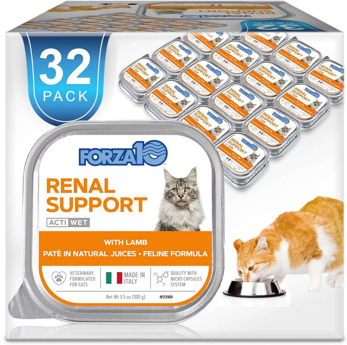 Forza10 - Renal Wet Cat Food for Kidney Support, 3.5 oz, 32-Pack