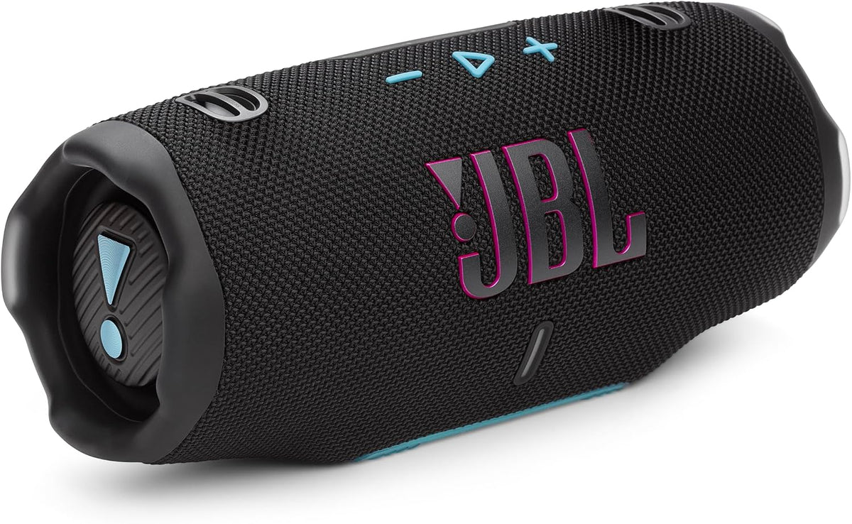 JBL Charge 6 - Portable Waterproof & Drop-Proof Bluetooth Speaker, Bold Pro Sound with AI Sound Boost (Blue) (Renewed)