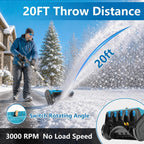 Battery Powered Snow Shovel Portable Snow Blower 3.0AH-Blue