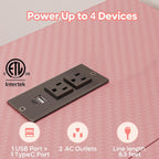Bestier 42-Inch Pink L-Shaped Gaming Desk with Charging & LED