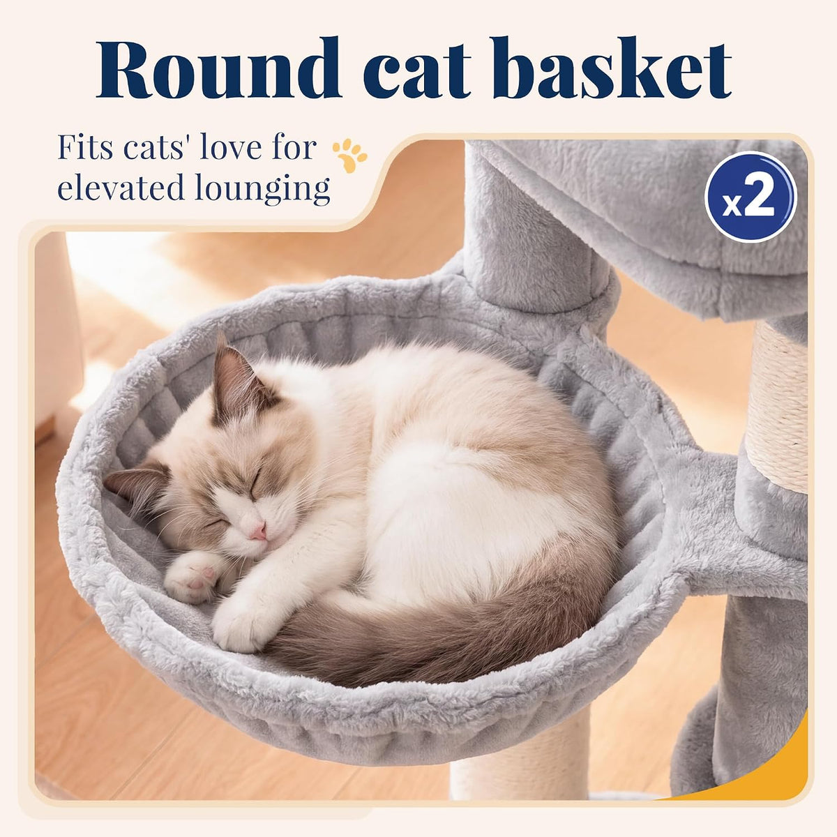 Hey-brother Cat Tree Tower with Extra Large Platform, Big Condo, MPJ070W