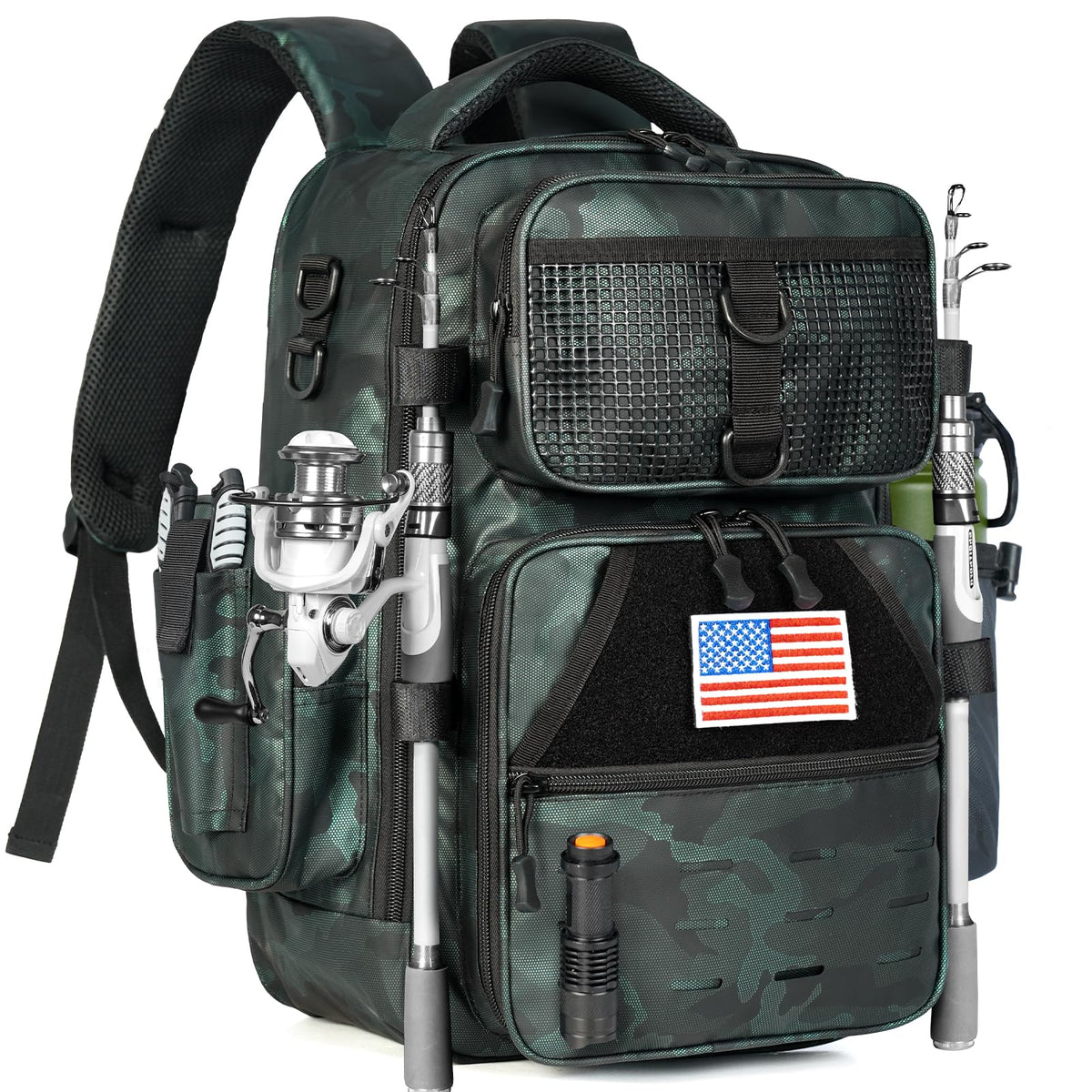 Ghosthorn Fishing Backpack with 3600 Tackle Box Fishing Gear Set Tackle Bag