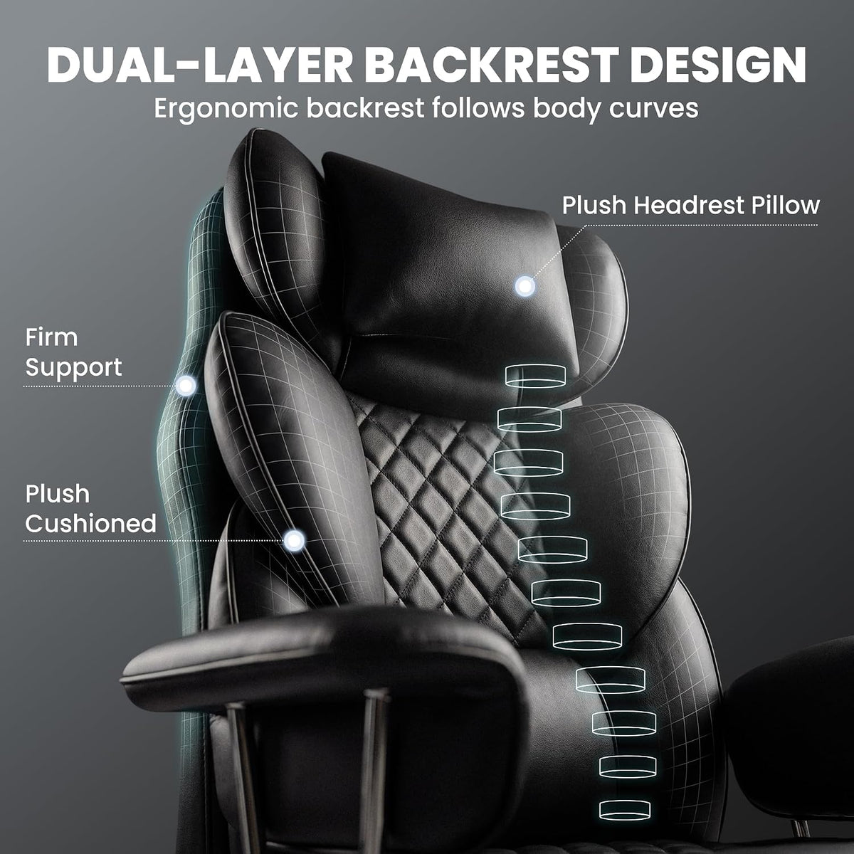 N-GEN GAMING Big and Tall Gaming Chair with Footrest, Reclining Chair,Black
