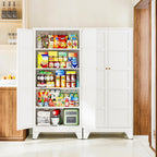 Letaya White Storage Cabinet with Adjustable Shelves-Metal Home Kitchen Pantry Cabinets with Doors,Organization Locker for Cupboard/Bedroom/Dining/Living/Bathroom/Office/Garage Room