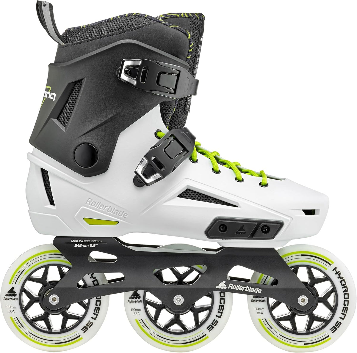 Rollerblade Lightning 110 Unisex Adult Urban Inline Skate, White and Black